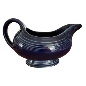 Fiesta USA Fiestaware Cobalt Blue Sauce Gravy Boat Ceramic Old Stamp Pre 1986
